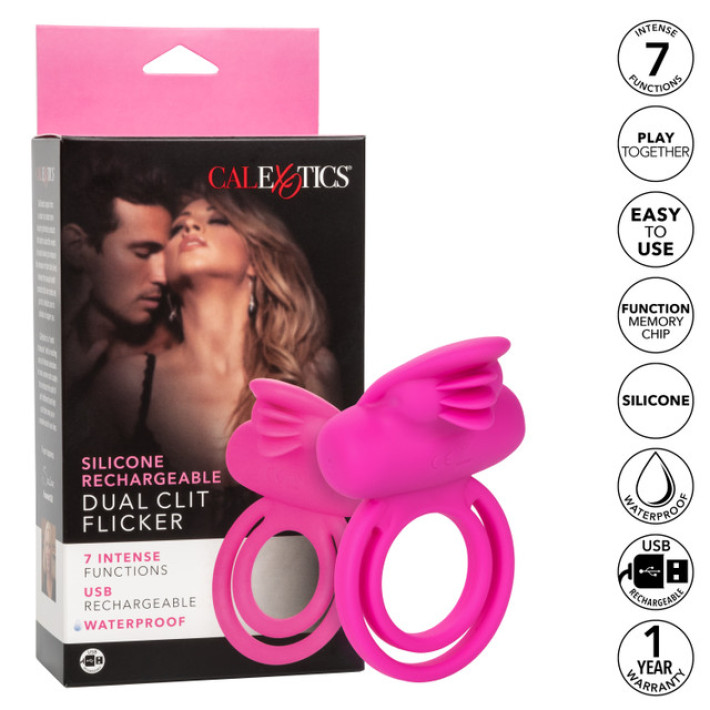 California Exotics Dual Clit Flicker Enhancer Doble Anillo Vibrador