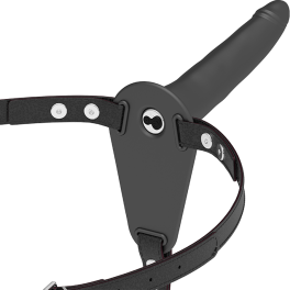 Fetish Submissive Harness Vibrador Silicona Negro 15 cm
