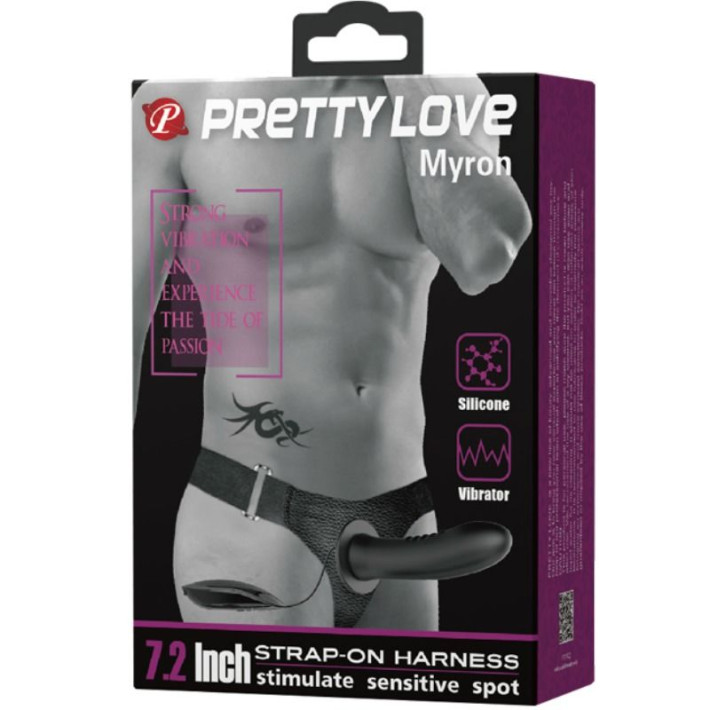 Pretty Love Myron Strap On con Vibracion y Dildo Hueco