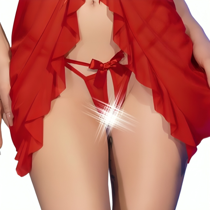 Chilirose Babydoll y Tanga Crotchless CR 4696 Rojo