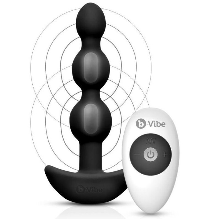 B-vibe Triplet Anal Control Remoto Beads Negro