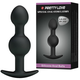 Pretty Love Bolas Anales Silicona 10.3 cm Negro