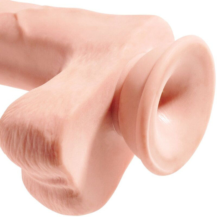 King Cock Pene Realistico 3D con Testiculos 24.8 cm Natural