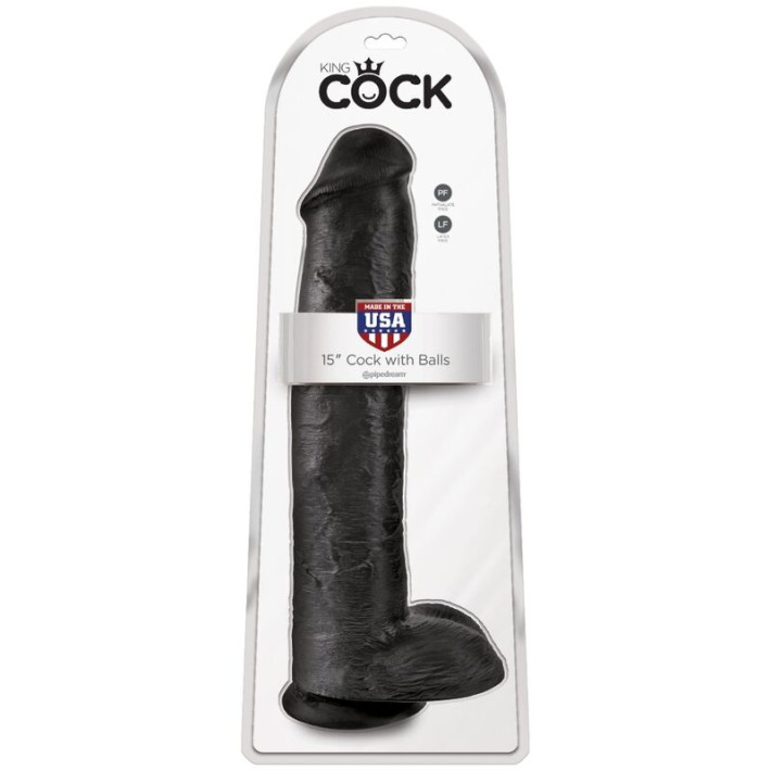 King Cock Pene Realistico con Testiculos 34.2 cm Negro