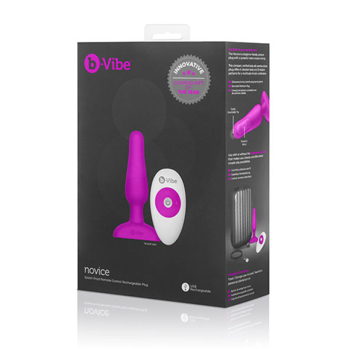 B-Vibe Novice Control Remoto Anal Plug Fucsia