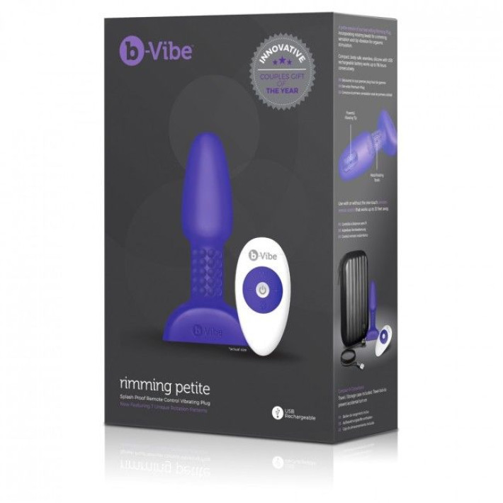 B-vibe Rimming Control Remoto Anal Plug Petite Lila