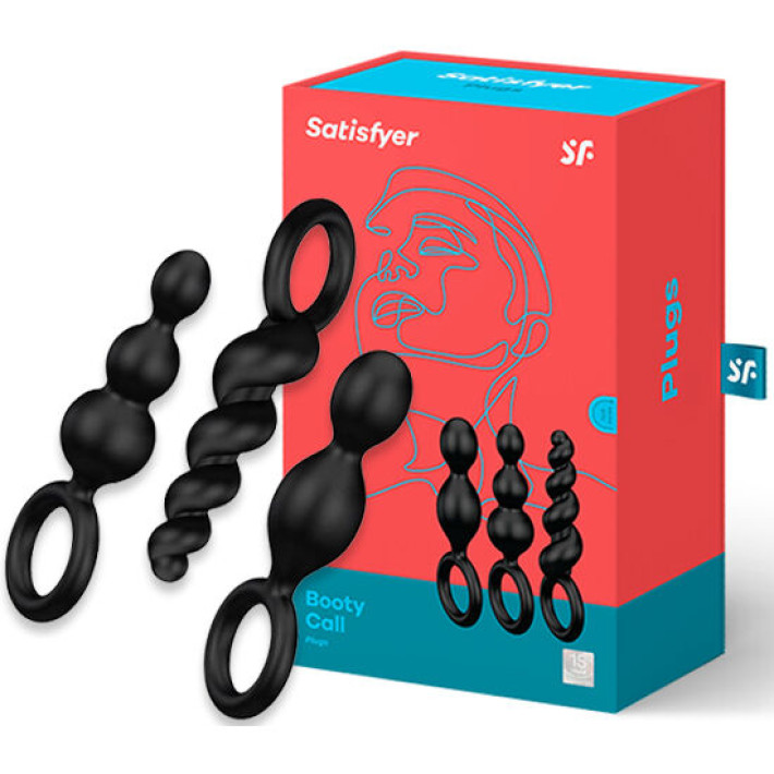 Satisfyer Booty Call Anal Plugs Set Negro