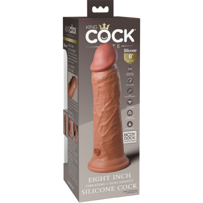 King Cock Elite Dildo Realistico Vibrador Caramelo