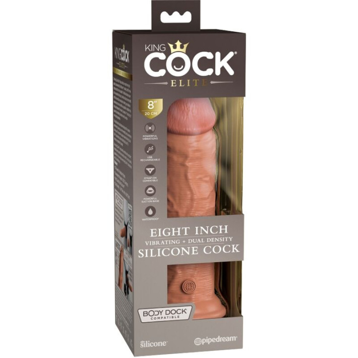 King Cock Elite Dildo Realistico Vibrador Caramelo